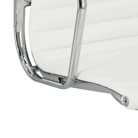 Armchair CH1081T, white leather, chr