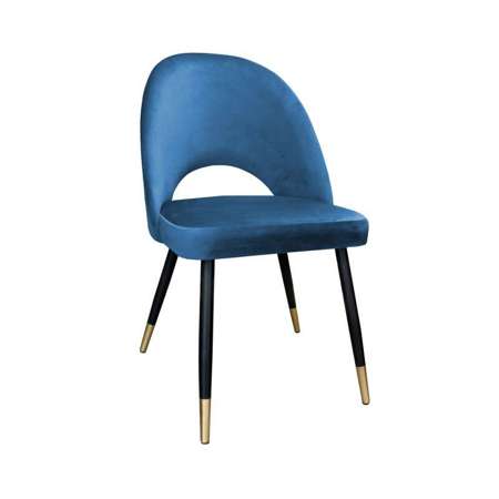 Blue upholstered LUNA chair material MG-33 with golden leg
