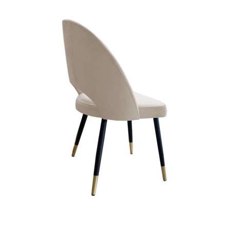 Bright brown upholstered LUNA chair material MG-06 with golden leg