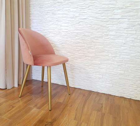 Chair KALIPSO red material MG-31 with golden leg