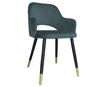 Dark gray upholstered STAR chair material BL-14 with golden leg