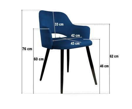 Gray upholstered STAR chair material MG-17