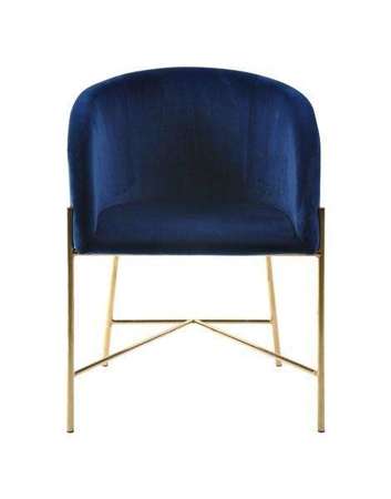 Nelson armchair blue / gold base