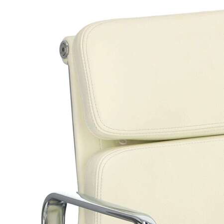 Office chair CH2171T white leather chrome