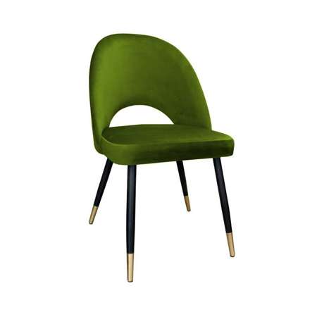Olive upholstered LUNA chair material BL-75 with golden leg