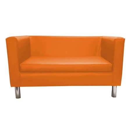 Orange sofa BACARDI upholstered with eco-leather