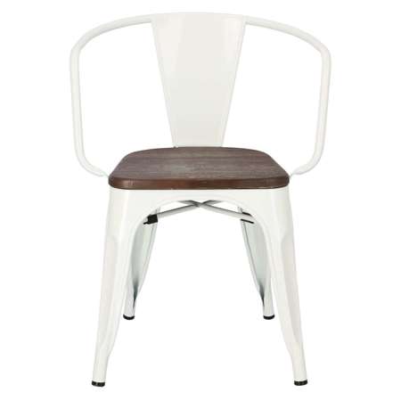 Paris Arms Wood chair in white, brushed pine