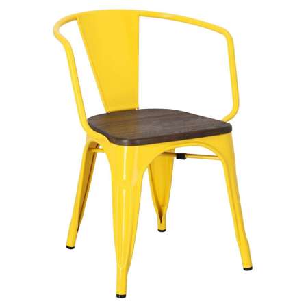 Paris Arms Wood chair yellow brushed pine