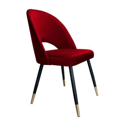 Red upholstered LUNA chair material MG-31 with golden leg