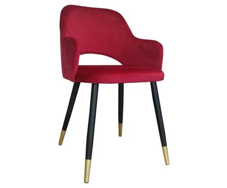 Red upholstered STAR chair material MG-31 with golden leg