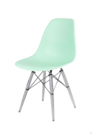 SK Design KR012 Light Green Chair, Clear legs