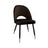 Brown upholstered LUNA chair material MG-05 with golden leg