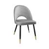 Gray upholstered LUNA chair material MG-17 with golden leg