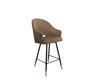 Light brown upholstered DIUNA bar stool material MG-06 with golden leg