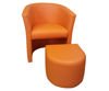 Orange CAMPARI armchair with footrest