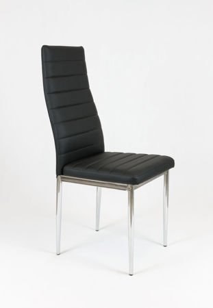 SK Design KS001 Schwarz Kunsleder Stuhl mit Chrome