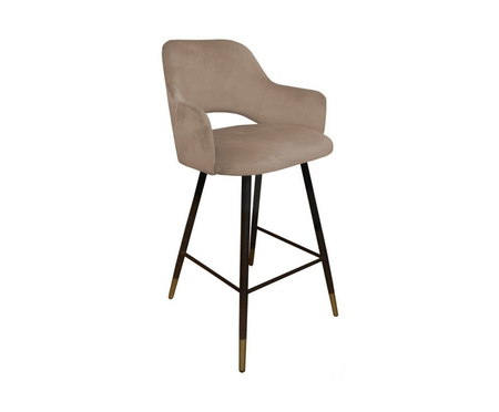 Bright brown upholstered STAR hoker material MG-06 with golden leg