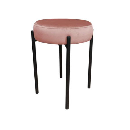 Koralowy tapicerowany taboret GALAKTIK materiał MG-58