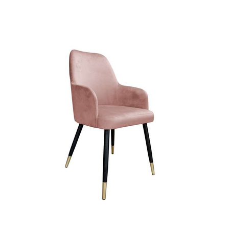 Coral upholstered PEGAZ chair material MG-58 with golden leg