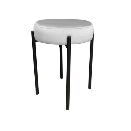 Jasny szary tapicerowany taboret GALAKTIK materiał MG-39