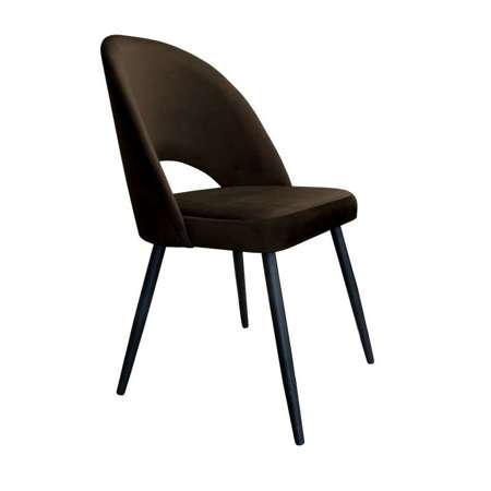 Brązowe tapicerowane krzesło LUNA materiał MG-05