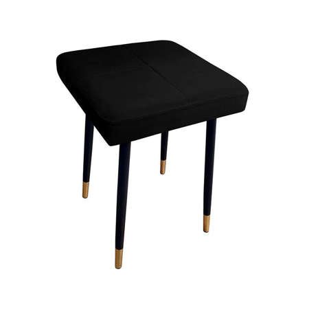 Czarne tapicerowane krzesło FENIKS materiał MG-19 ze złotą nóżką