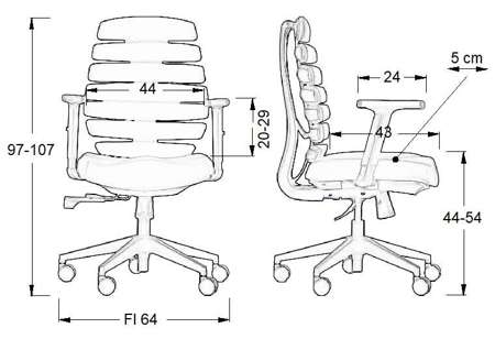 Fotel biurowy obrotowy ergonomiczny SERAM Czarny