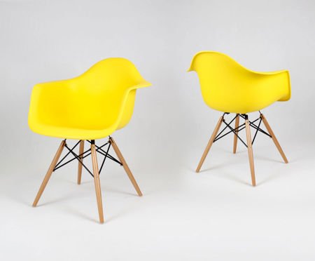 SK Design KR012F Żółty Fotel Buk