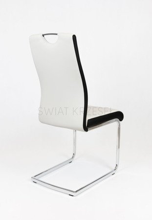 SK Design KS037 Białe Krzesło, Czarny bok